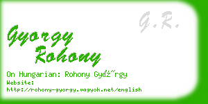 gyorgy rohony business card